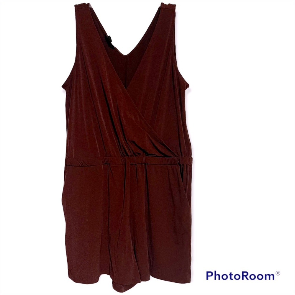 V neck Maroon Romper